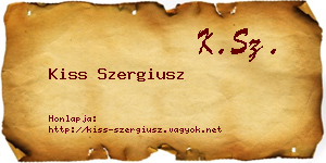 Kiss Szergiusz névjegykártya